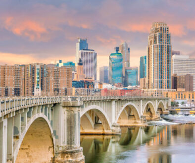 Minneapolis downtown skyline in Minnesota, USA
