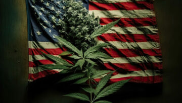 American Flag with Marijuana 4th of July - AI Generated